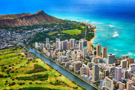 Widok lotniczy Honolulu