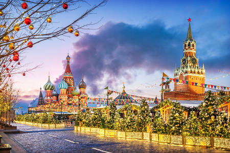 Nouvel an sur la place rouge à Moscou