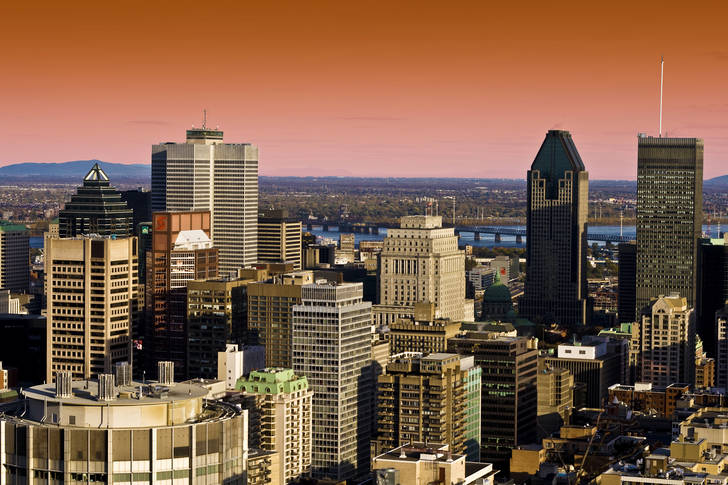 View of the skyscrapers of the city of Montreal