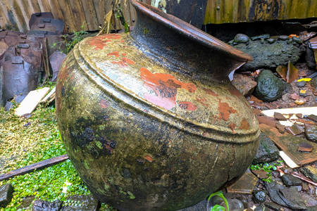 Old clay barrel