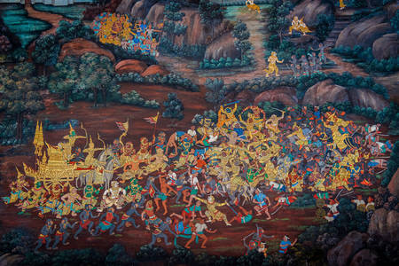 Zidne slike u hramu "Smaragdnog Bude"