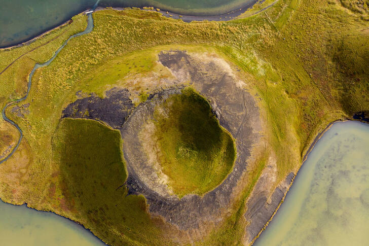 Top view of the pseudocrater