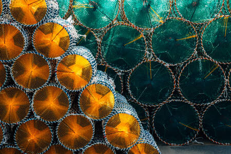 Top view of fishing nets