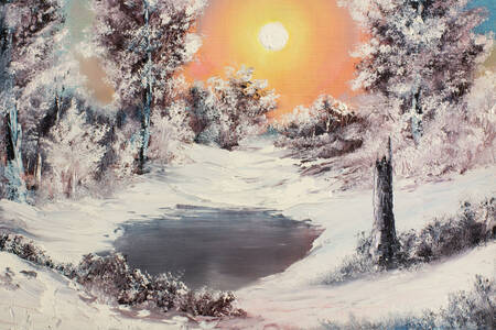 Pintura "Manhã de inverno"