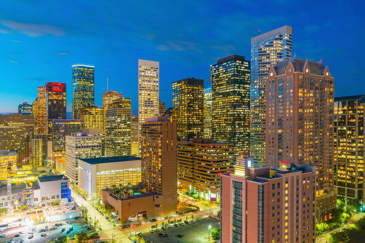 Skyscrapers of Houston at night