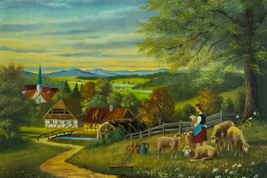 Pastora con oveja