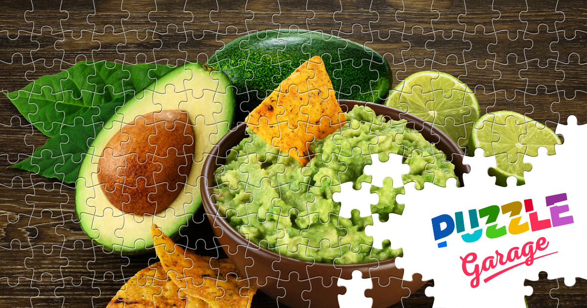 Guacamole, nachos and avocado Jigsaw Puzzle (Home, Food) Puzzle Garage