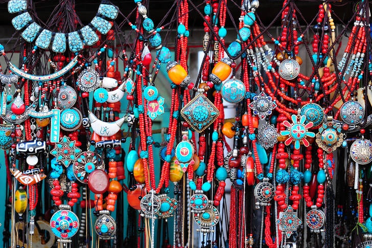 Traditional necklaces in Tibet