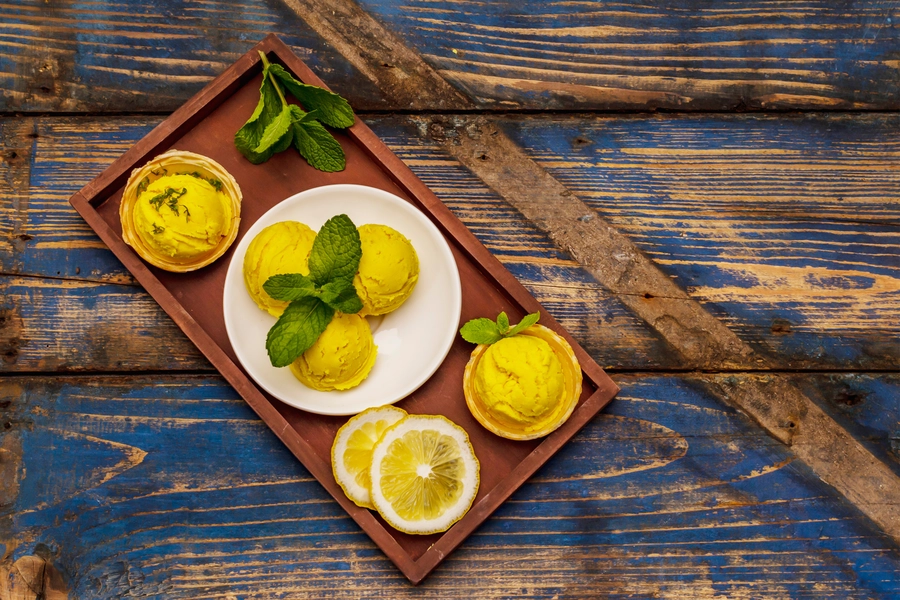 Glace citron menthe