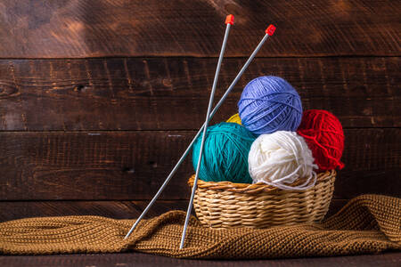 Yarn and knitting needles