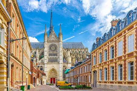 Uitzicht op de kathedraal van Amiens