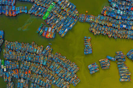 Top view of boats