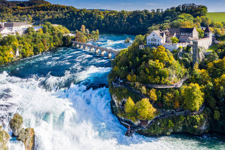 Waterfall on the river Rhine