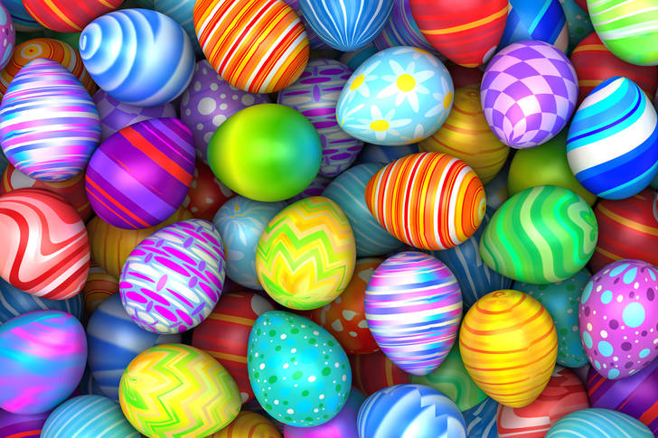 Easter eggs with different patterns