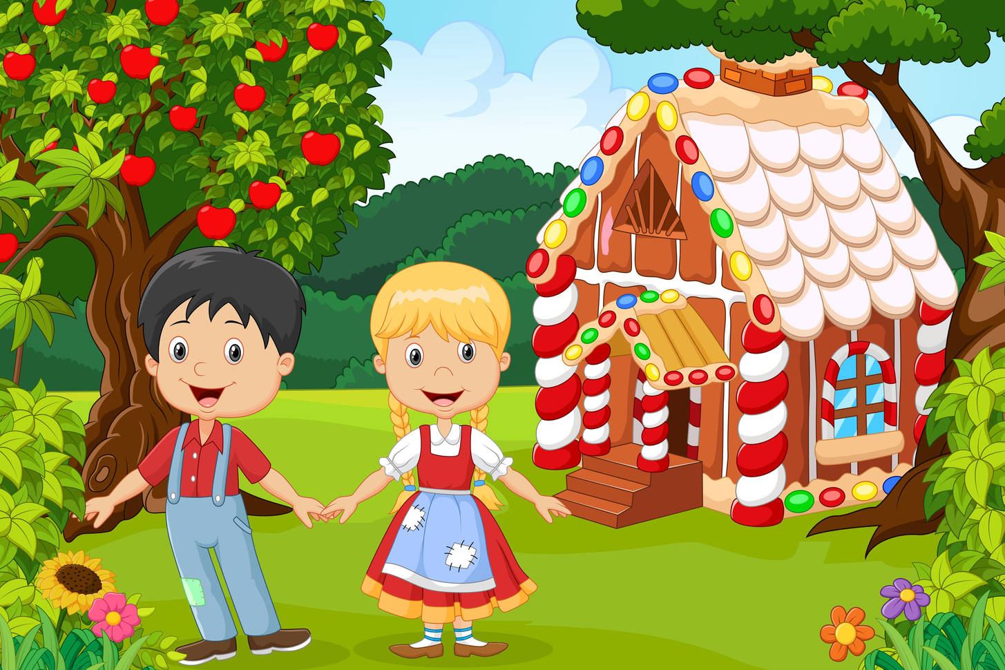 hansel-and-gretel-at-the-gingerbread-house-jigsaw-puzzle-for-children