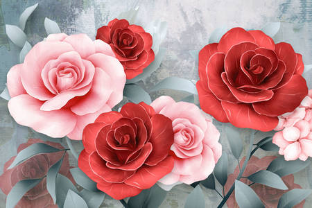 Roses on a gray background
