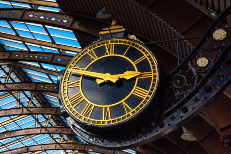 Clock at the railway station in York