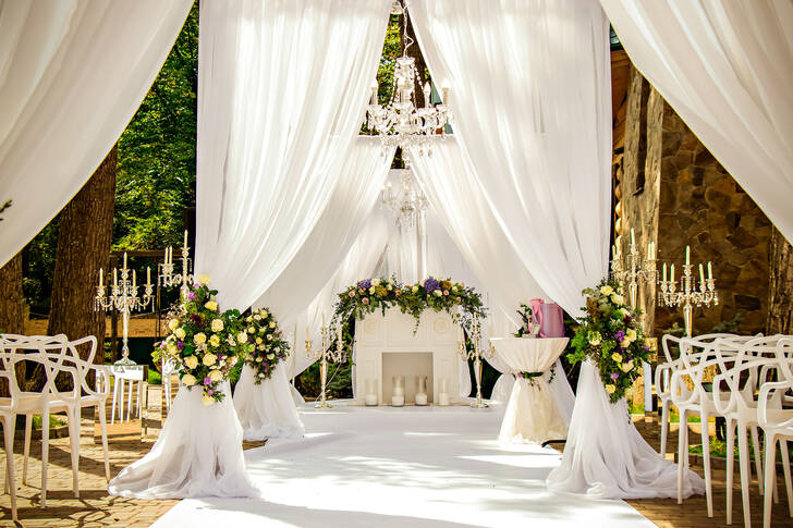 Wedding venue in white