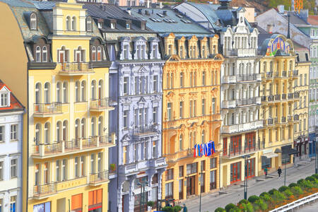 Edifícios tradicionais em Karlovy Vary