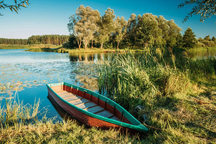 Bateau de pêche sur le lac