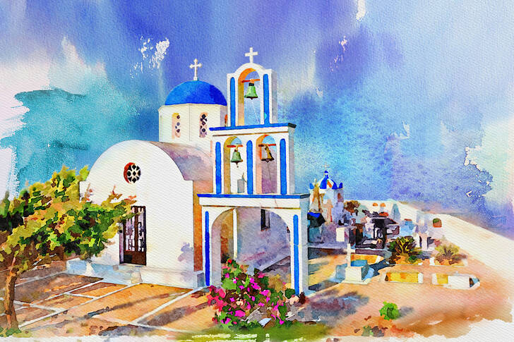 Kirche auf der Insel Santorini