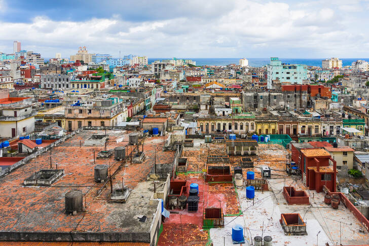 View from above of the center of Havana