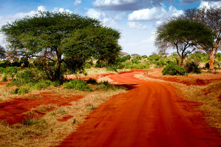 Jalan berpasir di Kenya