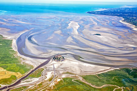 Utsikt ovanifrån över Mont Saint-Michel