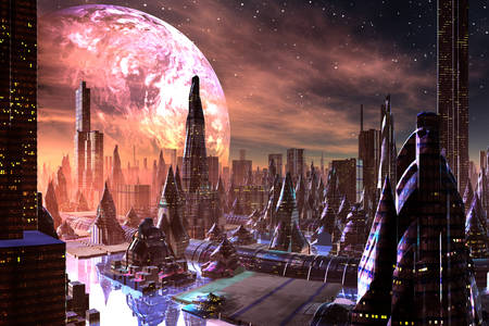 Futuristic city view