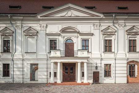 Fragment av fasaden på Kaunas rådhus