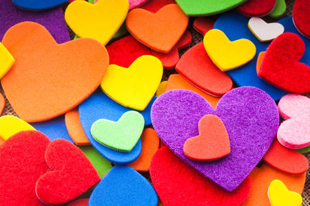 Multicolored hearts