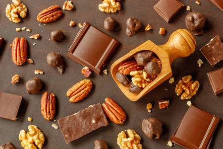 Čokoláda a orechy