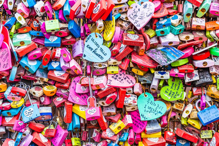 Love locks at Seoul TV Tower