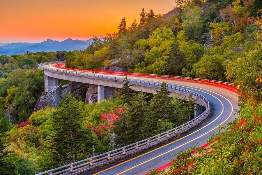 La route à Grandfather's Mountain