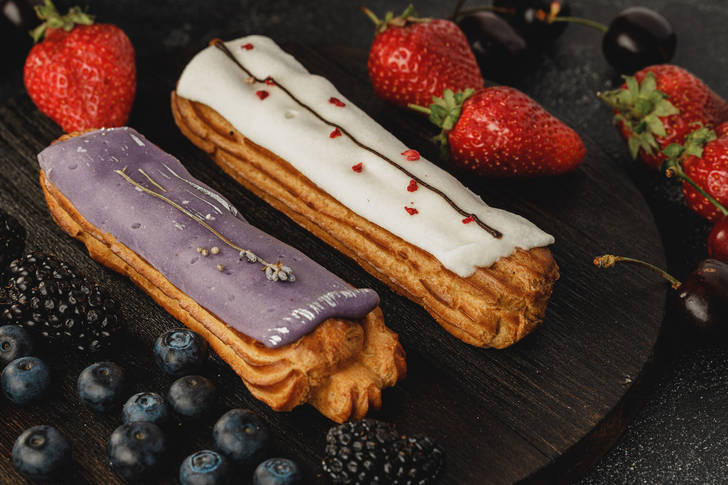 Eclairs and berries