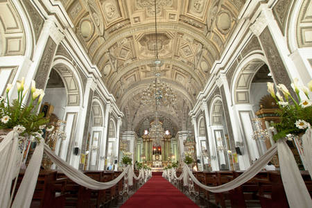 Wedding interior in the church of San Agustin