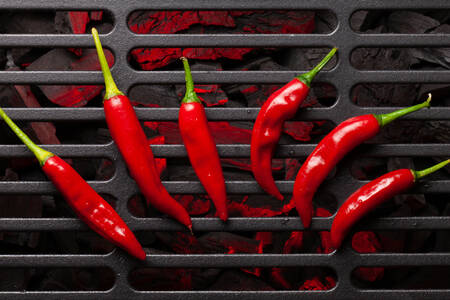 Grilled hot pepper