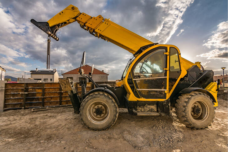 Loader at the construction site