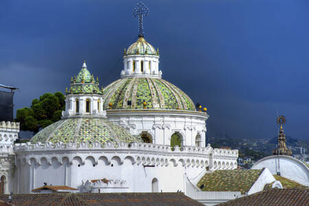 Domes of the cathedral in Quito