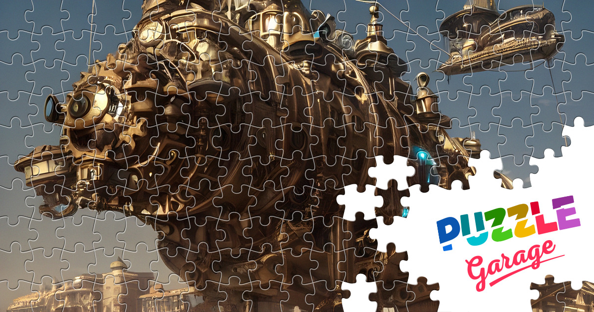 Airship jigsaw puzzle space sci fi puzzle garage