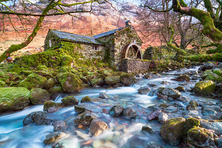Vattenkvarn i Lake District National Park