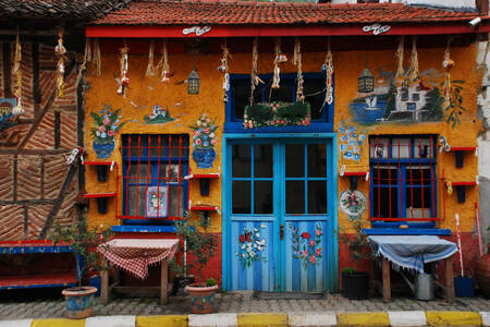 Colorful facade in Mudanya