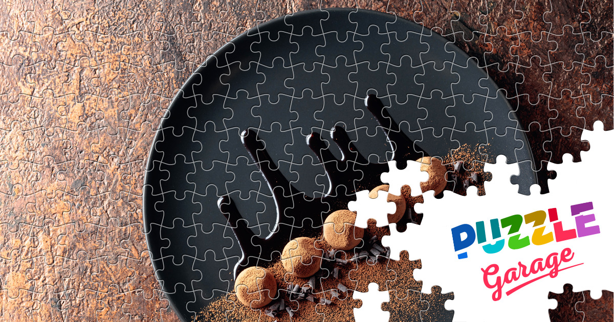 Chocolate truffles on a plate Jigsaw Puzzle (Home, Food) Puzzle Garage