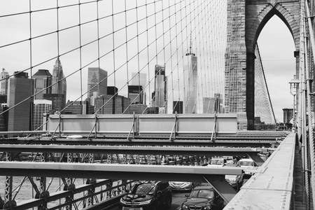 Brooklyn Bridge und Wolkenkratzer
