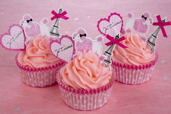 Cupcakes à la crème rose