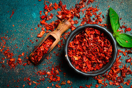 Dried paprika in a bowl