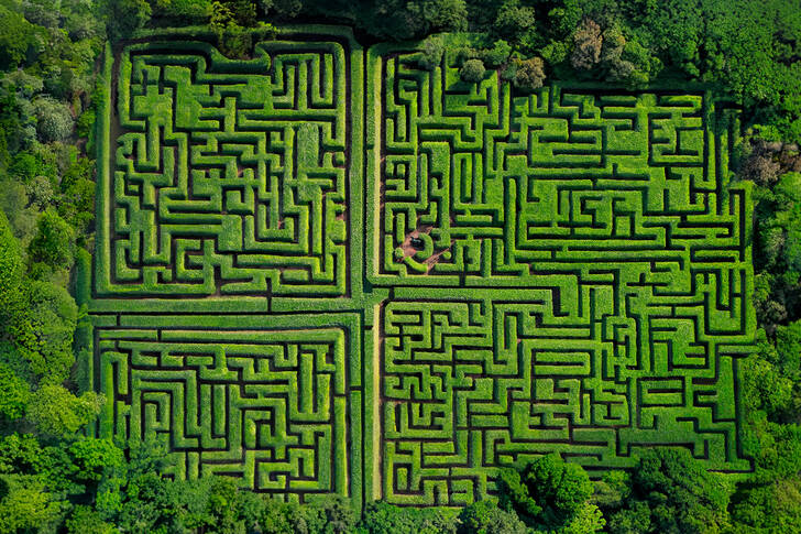 Vue sur le parc labyrinthe