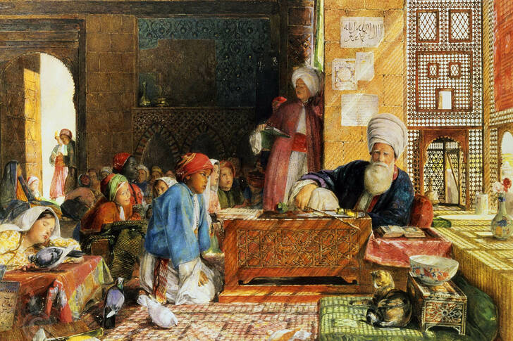 John Frederick Lewis: "Interior of a School in Cairo"