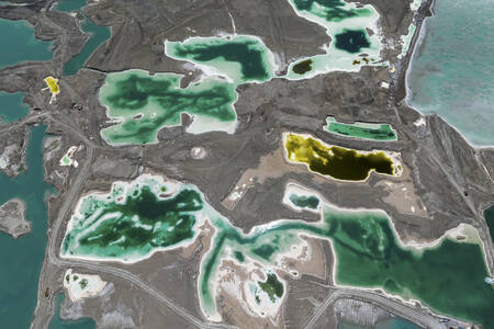 Pemandangan udara danau giok Dakaidan