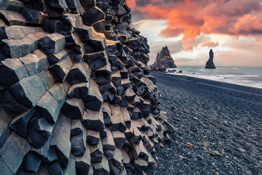 Reinisdrangar cliffs at sunset Jigsaw Puzzle (Countries, Iceland ...